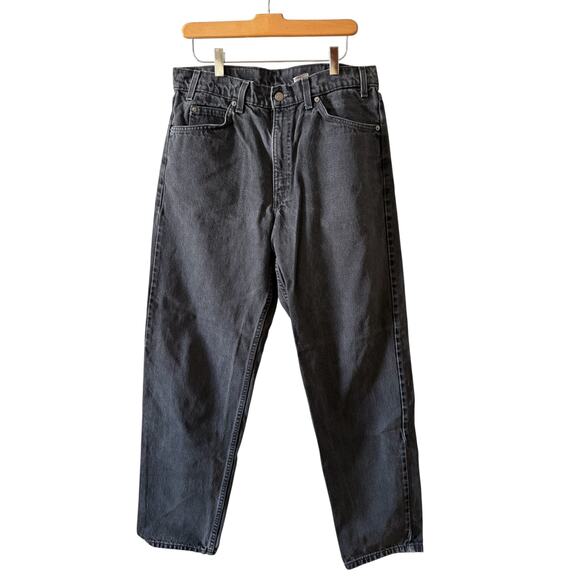 Vintage 90s Levis 550 Relaxed Fit Orange Tag Denim Jeans Vintage Black 34 - Picture 1 of 7